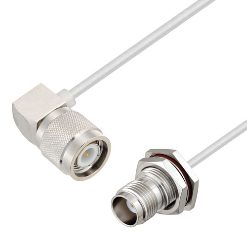 RA TNC Male to TNC Female Bulkhead Cable Tinned Aluminum RG405 Type .086 Coax in 50 CM FMCA2981-50CM
