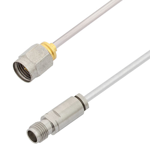 2.4mm Male to 2.4mm Female Cable Tinned Aluminum RG405 Type .086 Coax in 12 Inch FMCA2988-12