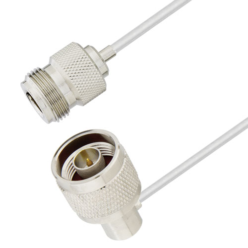 RA N Male to N Female Cable Tinned Aluminum RG405 Type .086 Coax in 48 Inch FMCA2998-48