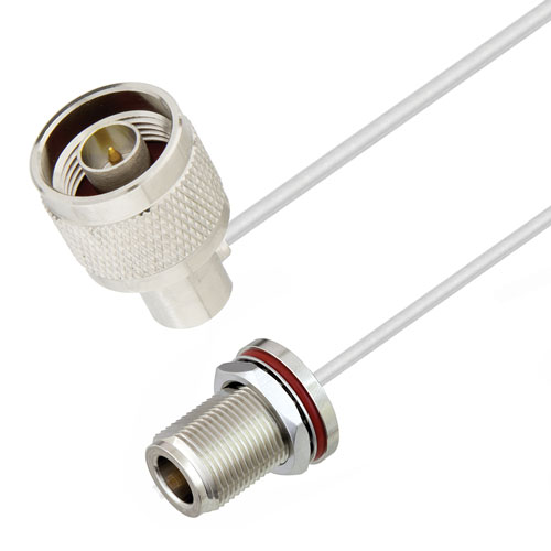 RA N Male to N Female Bulkhead Cable Tinned Aluminum RG405 Type .086 Coax in 50 CM FMCA2999-50CM