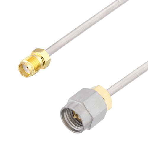 SMA Male to SMA Female Cable Tinned Aluminum RG405 Type .086 Coax in 12 Inch Length FMCA3003-12