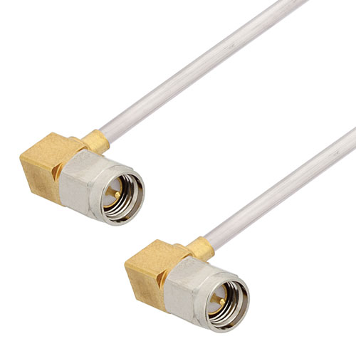 RA SMA Male to RA SMA Male Cable Tinned Aluminum RG405 Type .086 Coax in 12 Inch Length FMCA3007-12