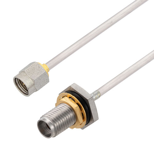 2.92mm Male to 2.92mm Female Bulkhead Cable Tinned Aluminum RG405 Type .086 Coax in 100 CM FMCA3016-100CM