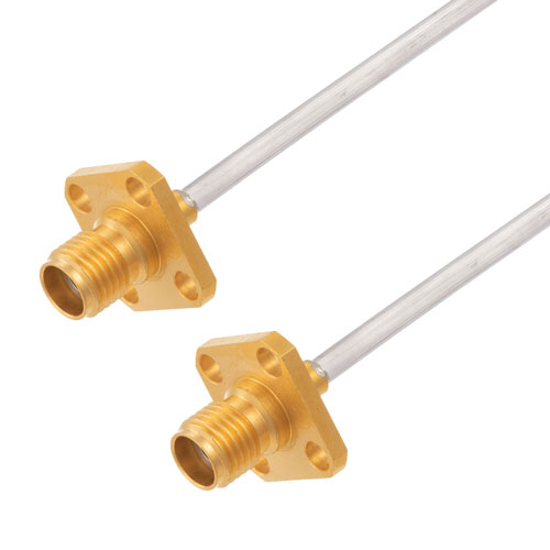 2.92mm Female 4 Hole Flange to 2.92mm Female 4 Hole Flange Cable Tinned Aluminum RG405 Type .086 Coax in 12 Inch FMCA3019-12