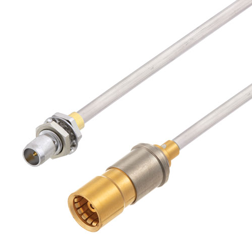 Slide-On BMA Plug Bulkhead to Snap-On BMA Jack Cable Tinned Aluminum RG405 Type .086 Coax in 150 CM FMCA3022-150CM