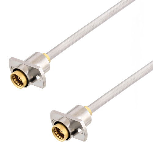 Slide-On BMA Jack 2 Hole Flange to Slide-On BMA Jack 2 Hole Flange Cable Tinned Aluminum RG405 Type .086 Coax in 100 CM FMCA3029-100CM