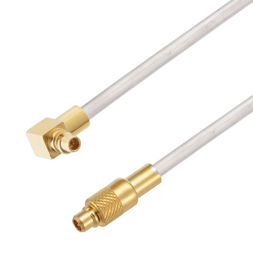 MMCX Plug to RA MMCX Plug Cable Tinned Aluminum RG405 Type .086 Coax in 24 Inch FMCA3032-24