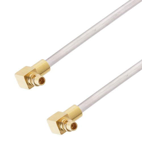 RA MMCX Plug to RA MMCX Plug Cable Tinned Aluminum RG405 Type .086 Coax in 12 Inch FMCA3033-12