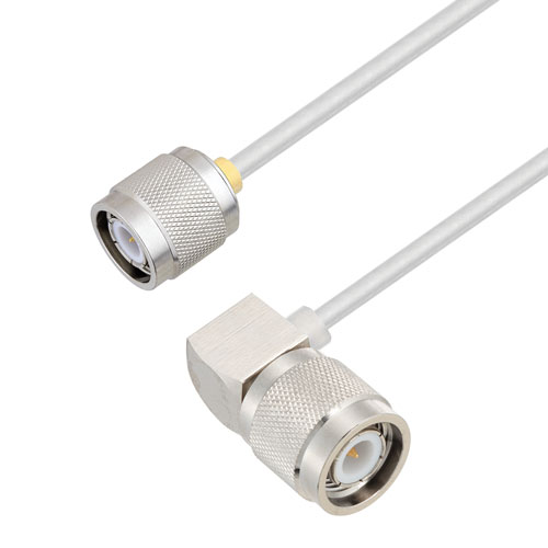 TNC Male to RA TNC Male Cable Tinned Copper RG405 Type .086 Coax in 100 CM FMCA3040-100CM