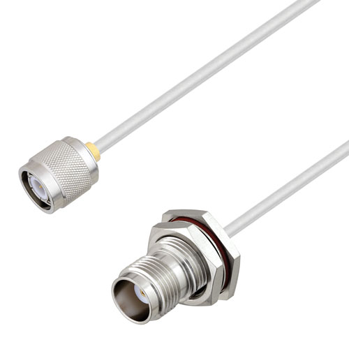 TNC Male to TNC Female Bulkhead Cable Tinned Copper RG405 Type .086 Coax in 24 Inch FMCA3041-24