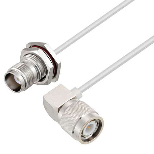 RA TNC Male to TNC Female Bulkhead Cable Tinned Copper RG405 Type .086 Coax in 150 CM FMCA3043-150CM