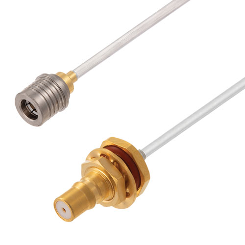 QMA Male to QMA Female Bulkhead Cable Tinned Copper RG405 Type .086 Coax FMCA3046