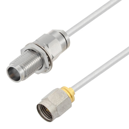 2.4mm Male to 2.4mm Female Bulkhead Cable Tinned Copper RG405 Type .086 Coax in 60 Inch Length FMCA3051-60