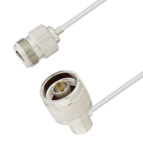 RA N Male to N Female Cable Tinned Copper RG405 Type .086 Coax in 12 Inch FMCA3060-12