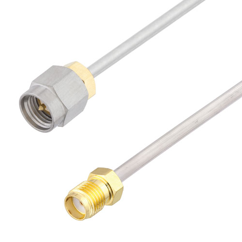 SMA Male to SMA Female Cable Tinned Copper RG405 Type .086 Coax in 12 Inch FMCA3067-12