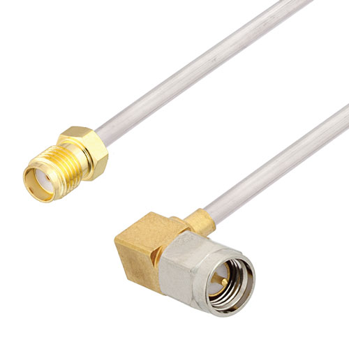 RA SMA Male to SMA Female Cable Tinned Copper RG405 Type .086 Coax in 12 Inch FMCA3072-12