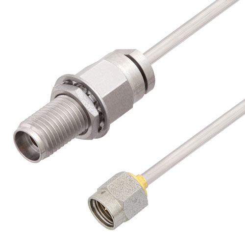 2.92mm Male to 2.92mm Female Bulkhead Cable Tinned Copper RG405 Type .086 Coax in 200 CM FMCA3081-200CM