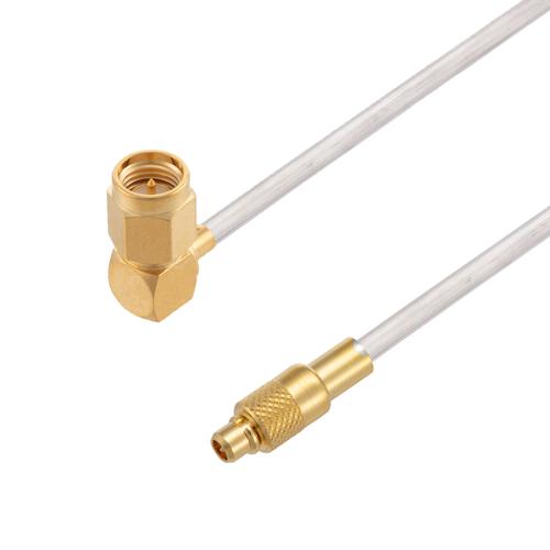MMCX Plug to RA SMA Male Cable Tinned Copper RG405 Type .086 Coax FMCA3101