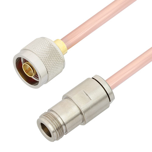 N Male to N Female Cable RG401 Type .250 Coax in 12 Inch Length FMCA3106-12