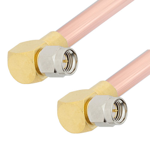 RA SMA Male to RA SMA Male Cable RG401 Type .250 Coax in 100 CM FMCA3118-100CM