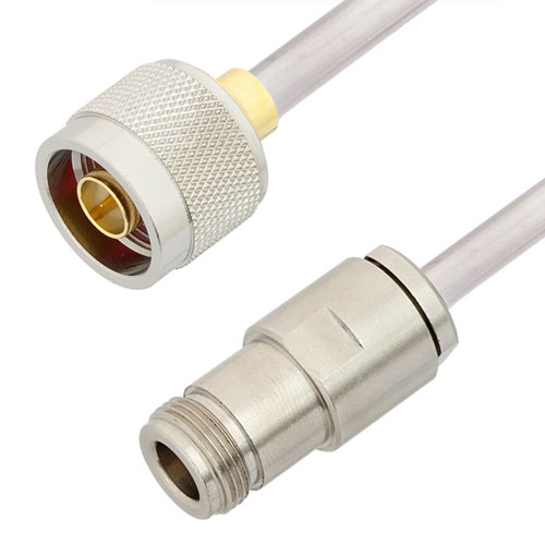 N Male to N Female Cable Tinned Aluminum RG401 Type .250 Coax in 60 Inch FMCA3123-60