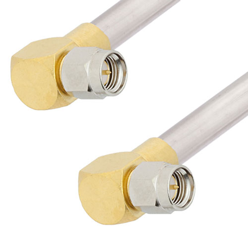 RA SMA Male to RA SMA Male Cable Tinned Aluminum RG401 Type .250 Coax in 24 Inch FMCA3135-24