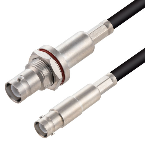 SHV Jack to SHV Jack Bulkhead Cable 75 Ohm RG-59 Black Coax in 48 Inch FMCA3153-48