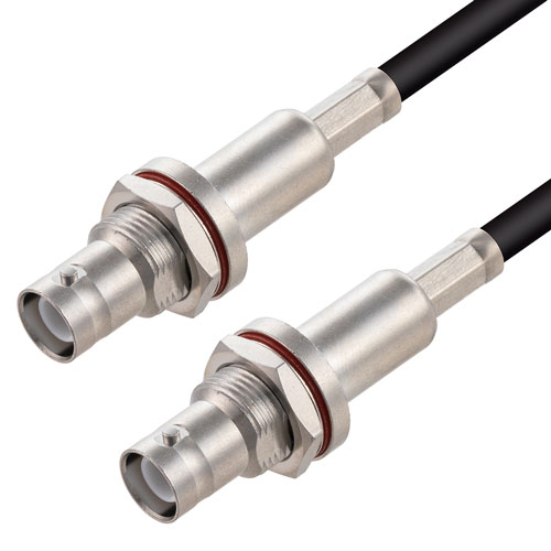 SHV Jack Bulkhead to SHV Jack Bulkhead Cable 75 Ohm RG59 Black Coax FMCA3154