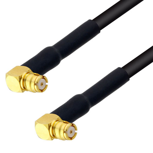 Low Loss Push-On RA SMP Female to Push-On RA SMP Female Cable LMR-100 Coax in 36 Inch, 180 Degree Clocking FMCA3168-36