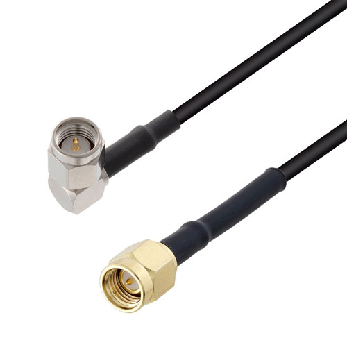 Low Loss RA SMA Male to SMA Male Cable LMR-100 Coax in 48 Inch FMCA3172-48