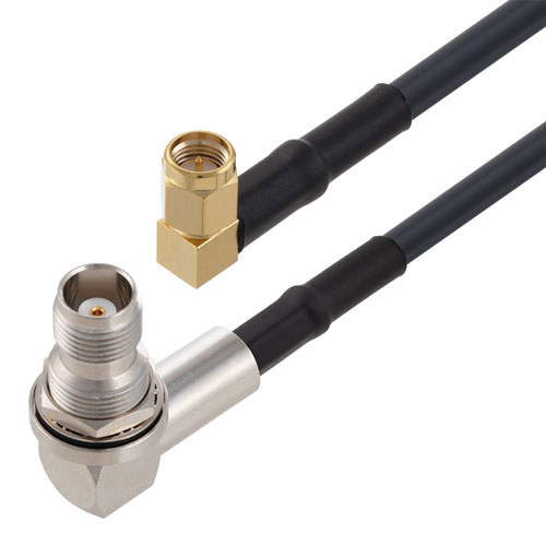 Low Loss RA SMA Male to RA TNC Female Bulkhead Cable LMR-200 Coax FMCA3188