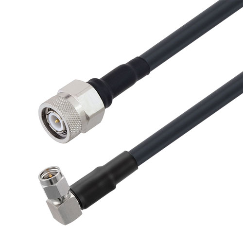 Low Loss TNC Male to RA SMA Male Cable LMR-240-UF Coax in 36 Inch With Times Microwave Components FMCA3192-36