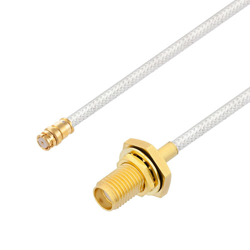 Push-On SMP Female to SMA Female Bulkhead Cable FM-SR086TB Coax in 24 Inch FMCA3199-24
