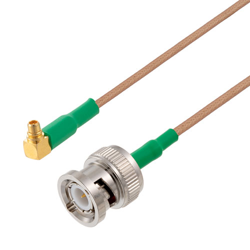 RA MMCX Plug to BNC Male Cable RG-178 Coax with LF Solder FMCA3207