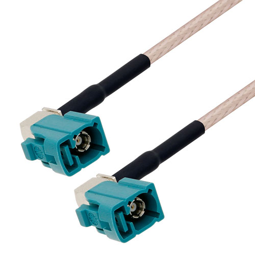 RA Water Blue FAKRA Jack Code Z to RA Water Blue FAKRA Jack Code Z Cable RG-316 Coax in 48 Inch FMCA3211-48