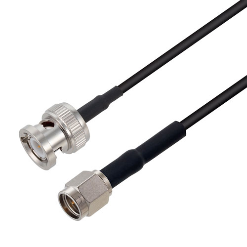 Fire Rated Low Loss BNC Male to SMA Male Cable LMR-100-FR Coax in 24 Inch FMCA3216-24