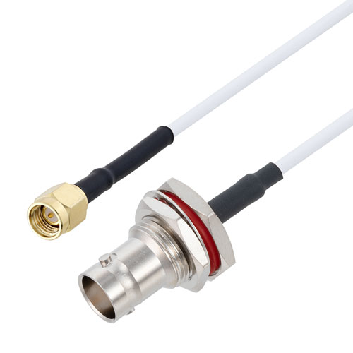 SMA Male to BNC Female Bulkhead Cable RG-188 Coax FMCA3239