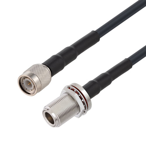 Low Loss TNC Male to N Female Bulkhead Cable LMR-240 Coax with Double Heat Shrink FMCA3247/HS2
