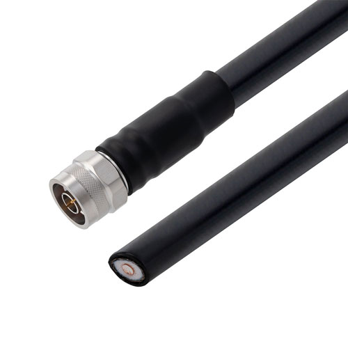 Low Loss N Male to Straight Cut Lead Cable LMR-600-DB Coax in 240 Inch With Times Microwave Components FMCA3254-240