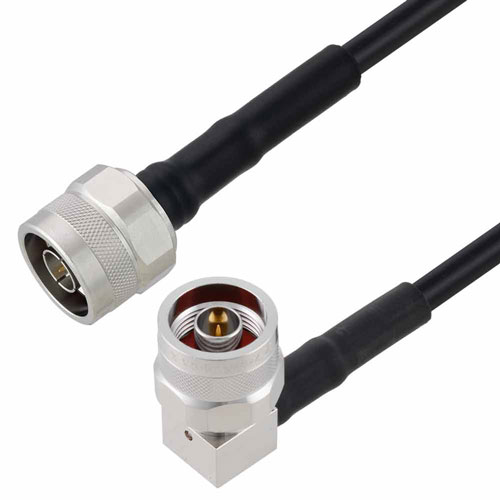 Low Loss N Male to RA N Male Cable TCOM-240 Coax in 36 Inch with Times Microwave Components FMCA3278-36