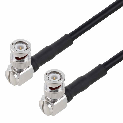 Low Loss RA BNC Male to RA BNC Male Cable TCOM-240 Coax in 60 Inch with Times Microwave Components FMCA3284-60