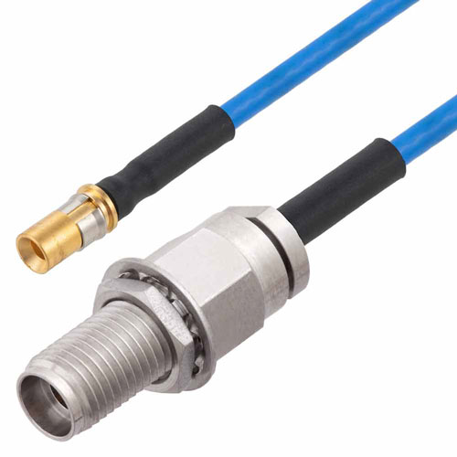 VITA 67 Mini SMP Male to 2.92mm Female Bulkhead Cable FM-F086HF Coax in 12 Inch FMCA9751-12