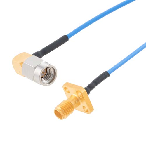 RA SSMA Male to SSMA Female 2 Hole Flange Cable FM-P047 Coax in 24 Inch FMCA9981-24