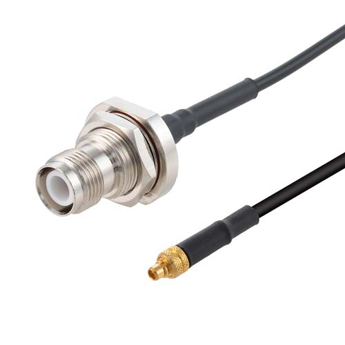 Low Loss RP TNC Jack Bulkhead to MMCX Plug Cable LMR-100 Coax in 24 Inch FMCA9988-24