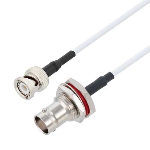 BNC Male to BNC Female Bulkhead Cable RG-188 Coax in 48 Inch FMCA9999-48