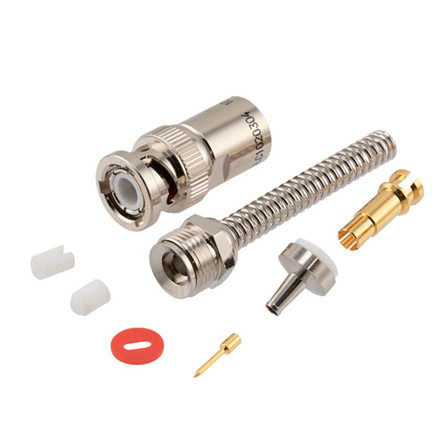 78 Ohm TRB 3-Slot Plug Clamp/Solder 1553 Connector with Bend Relief for FMBC-30-02001, TWC-78-2 FMCN10-06033-210