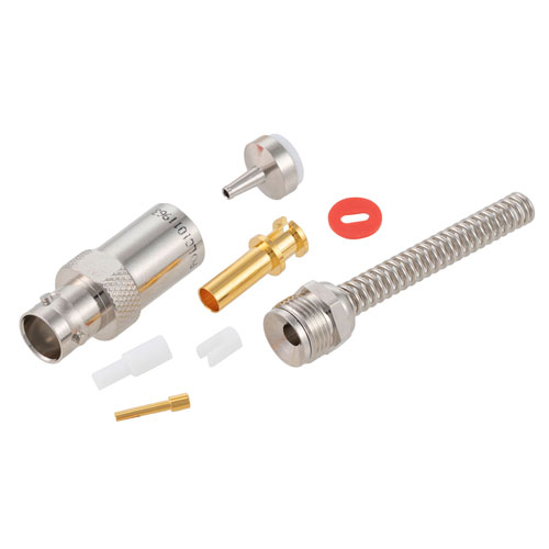 78 Ohm TRB 3-lug Jack 1553 Connector Clamp/Solder Attachment with Bend Relief for FMBC-30-02002, TWAC-78-1F2 (OD .095") FMCN10-06570-242