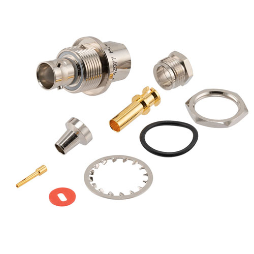 78 Ohm TRB 3-lug Insulated Bulkhead Jack 1553 Connector Clamp/Solder Attachment for FMBC-30-02002, TWAC-78-1F2 FMCN10-06573-242