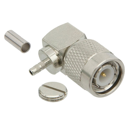 Right Angle TNC Male (Plug) Connector For RG174, RG316, RG188, LMR-100 Cable, Crimp/Solder FMCN1150
