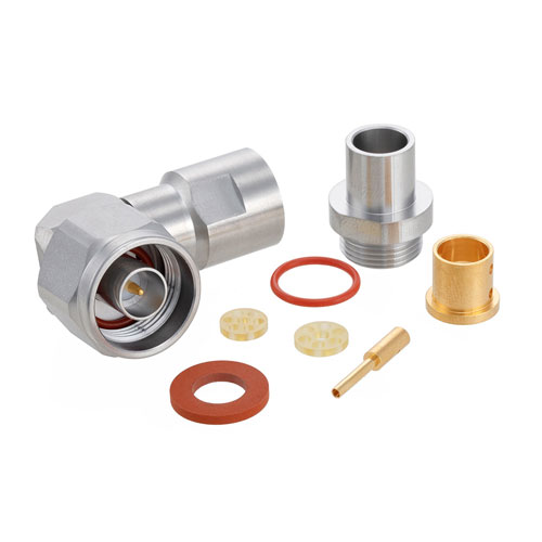 Right Angle N Male (Plug) Precision Connector for LL335i Cable, Clamp/Solder FMCN1186